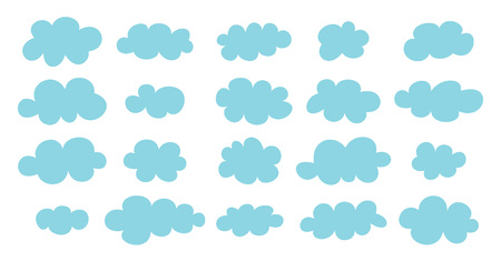Set of Clouds. isolated on white backgroundのイラスト素材