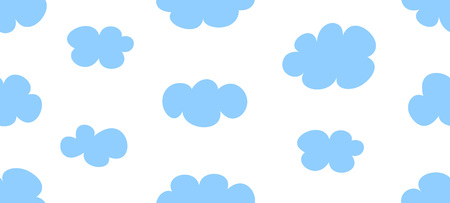 Seamless pattern with Clouds. isolated on white backgroundのイラスト素材