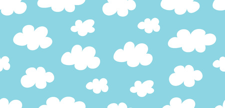 Seamless pattern with Clouds. isolated on blue backgroundのイラスト素材