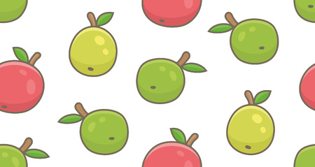 Seamless pattern with apples. isolated on white backgroundのイラスト素材