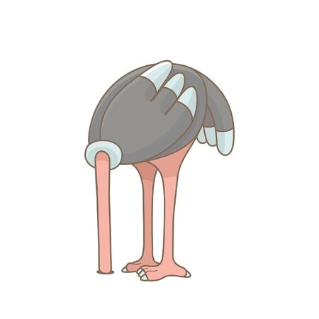 Ostrich. isolated on white backgroundのイラスト素材