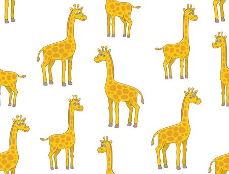 Seamless Pattern with Giraffes. isolated on white backgroundのイラスト素材