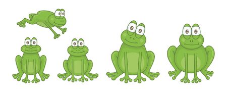 Set of Frogs. isolated on white backgroundのイラスト素材