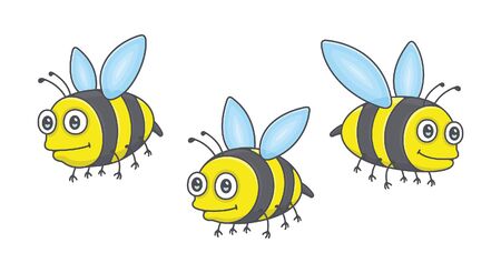 Set of Bees. isolated on white backgroundのイラスト素材