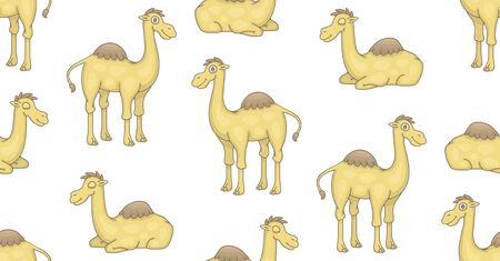 Seamless Pattern with Camels. isolated on white backgroundのイラスト素材