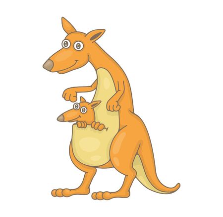 Kangaroo. isolated on white backgroundのイラスト素材