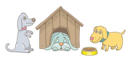 Set of Dogs. isolated on white backgroundのイラスト素材