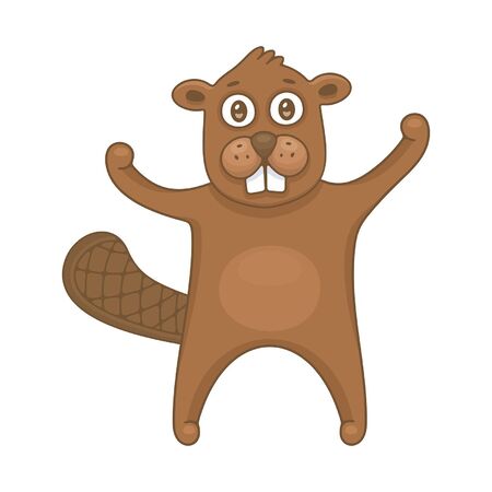 Beaver. isolated on white backgroundのイラスト素材