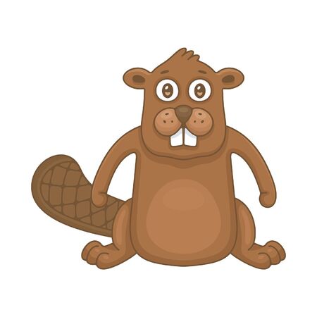 Beaver. isolated on white backgroundのイラスト素材