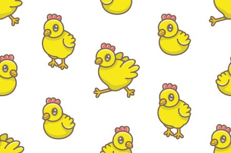 Seamless Pattern with Chicks. isolated on white backgroundのイラスト素材