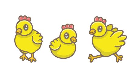 Set of Chicks. isolated on white backgroundのイラスト素材