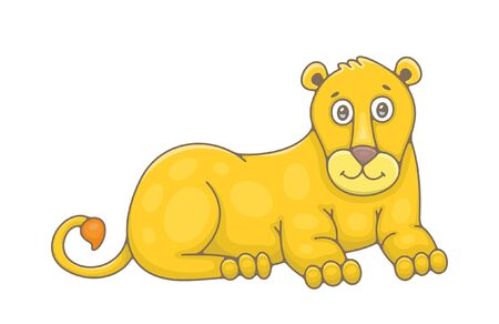 Lioness. isolated on white backgroundのイラスト素材