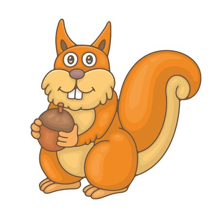 Squirrel. isolated on white backgroundのイラスト素材