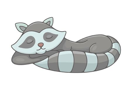 Raccoon. isolated on white backgroundのイラスト素材
