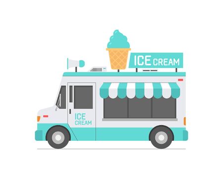 Ice Cream Truck. isolated on white backgroundのイラスト素材