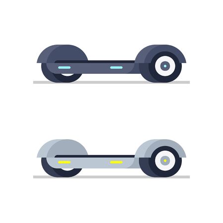 Two Electric hoverboard. isolated on white backgroundのイラスト素材