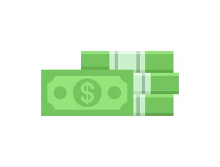 Pack of dollars. isolated on white backgroundのイラスト素材