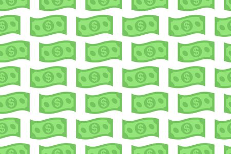 Seamless pattern with Dollar bill. isolated on white backgroundのイラスト素材