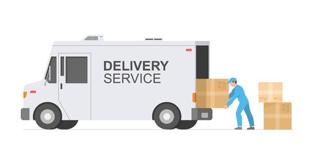 Delivery service. Warehouse logistic. isolated on white backgroundのイラスト素材