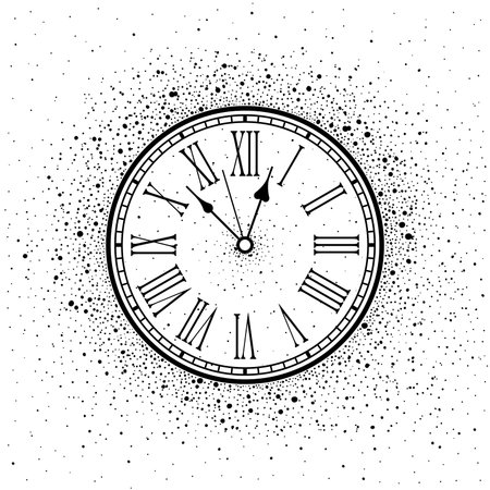 New Year Clock. isolated on white backgroundのイラスト素材