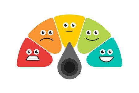 Rating customer satisfaction meter. isolated on white backgroundのイラスト素材