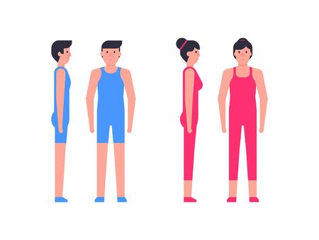 man and woman of fitness in sportswearのイラスト素材