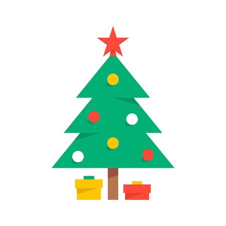 Christmas tree. isolated on white backgroundのイラスト素材
