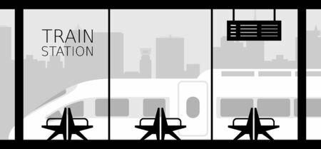 Train station. Flat design. isolated on white backgroundのイラスト素材