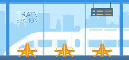 Train station. Flat design. isolated on white backgroundのイラスト素材