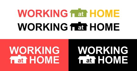 Working at home logoのイラスト素材