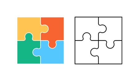Puzzle icon. Flat Style. isolated on white backgroundのイラスト素材