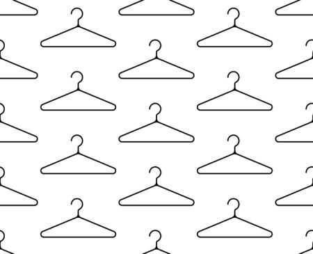 Seamless pattern with Hangers. flat style. isolated on Gray backgroundのイラスト素材