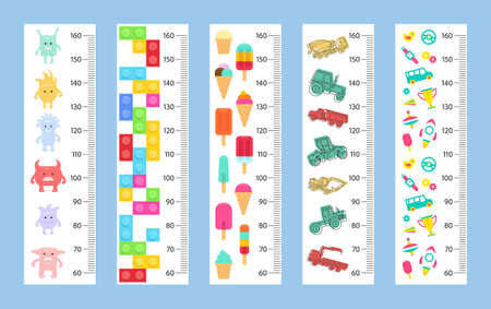 Kids height chart. flat style. isolated on white backgroundのイラスト素材