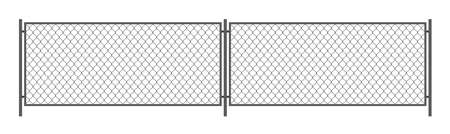 Chain link fence. Metal Wire Fence. Wire grid constructionのイラスト素材