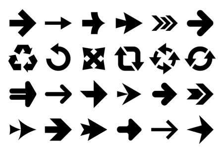 Arrows collection. Arrow icons set. Flat Styleのイラスト素材
