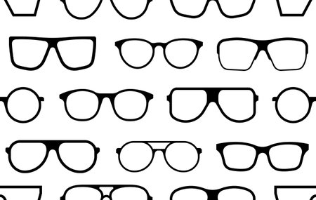 Seamless pattern with Sunglasses. flat style. isolated on white backgroundのイラスト素材