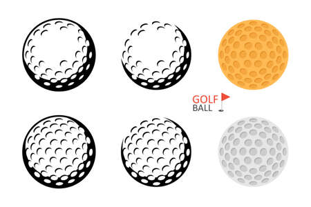 Golf ball. Golfer sports equipment. flat style. isolated on white backgroundのイラスト素材