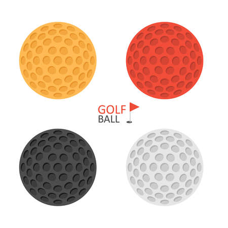 Golf ball. Golfer sports equipment. flat style. isolated on white backgroundのイラスト素材