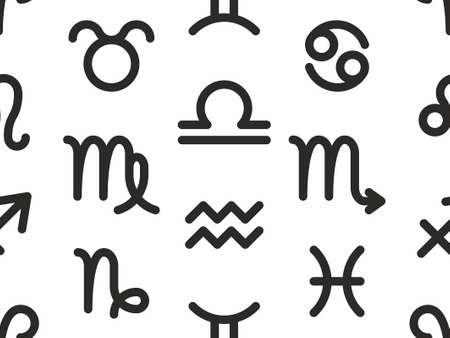 Seamless pattern with zodiac signs. horoscope zodiac signsのイラスト素材