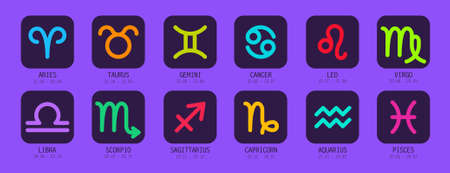Set of astrological zodiac symbols. horoscope zodiac signsのイラスト素材