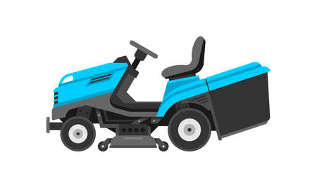 Tractor lawn mower. flat style. isolated on white backgroundのイラスト素材