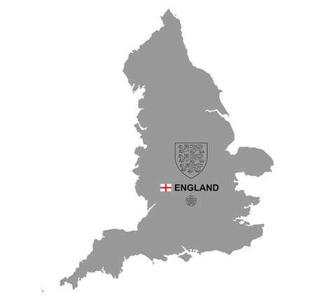 England map with coat of arms. isolated on white backgroundのイラスト素材