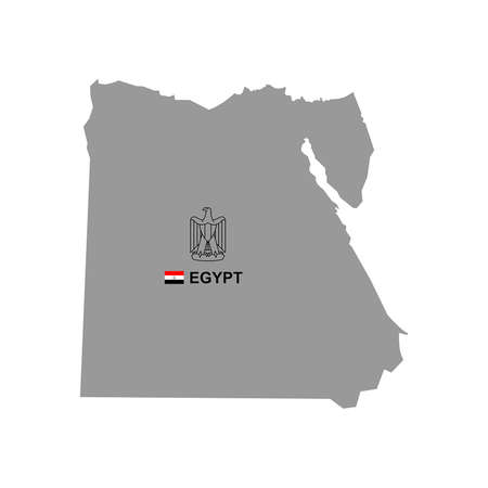 Egypt map with coat of arms. isolated on white backgroundのイラスト素材