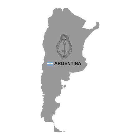 Argentina map with coat of arms. isolated on white backgroundのイラスト素材