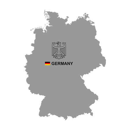 Germany map with coat of arms. isolated on white backgroundのイラスト素材