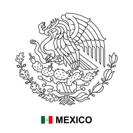 Coat of arms of Mexico. isolated on white backgroundのイラスト素材