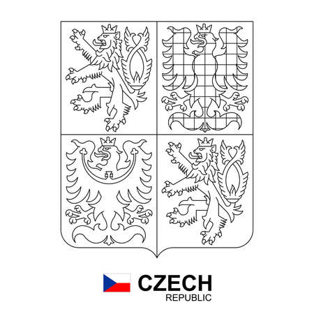 Coat of arms of Czech Republic. isolated on white backgroundのイラスト素材