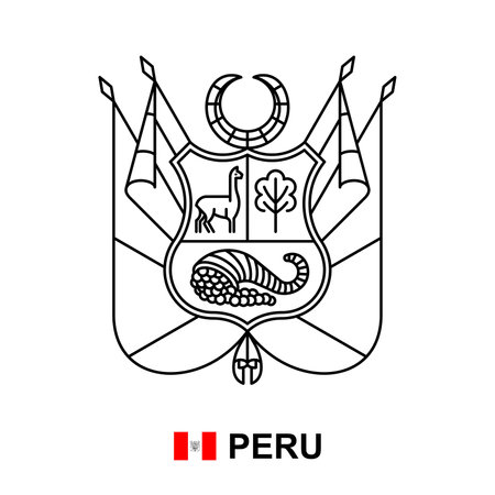 Coat of arms of Peru. isolated on white backgroundのイラスト素材