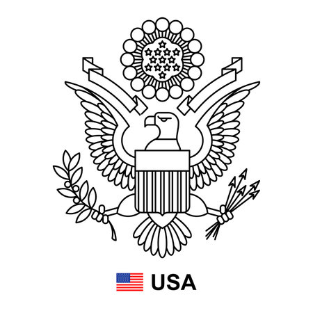 Coat of arms of USA. isolated on white backgroundのイラスト素材