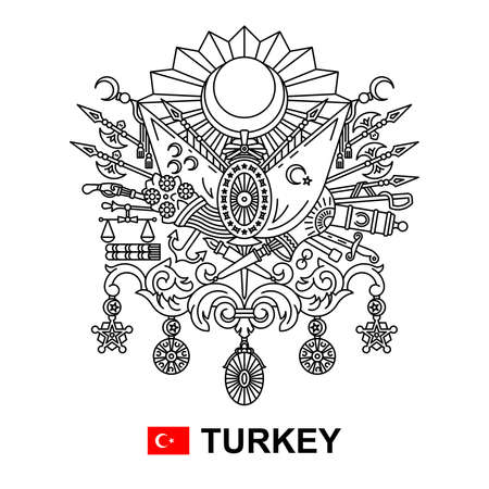 Coat of arms of Turkey. isolated on white backgroundのイラスト素材